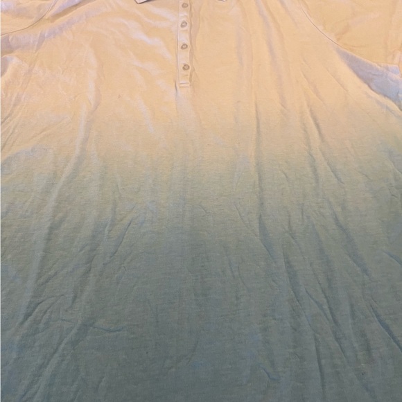 2 NEW Woman Within Womans Shirt 2X 26/28 Blue V Neck Short Sleeve Polo Ombre Lot - Picture 6 of 9